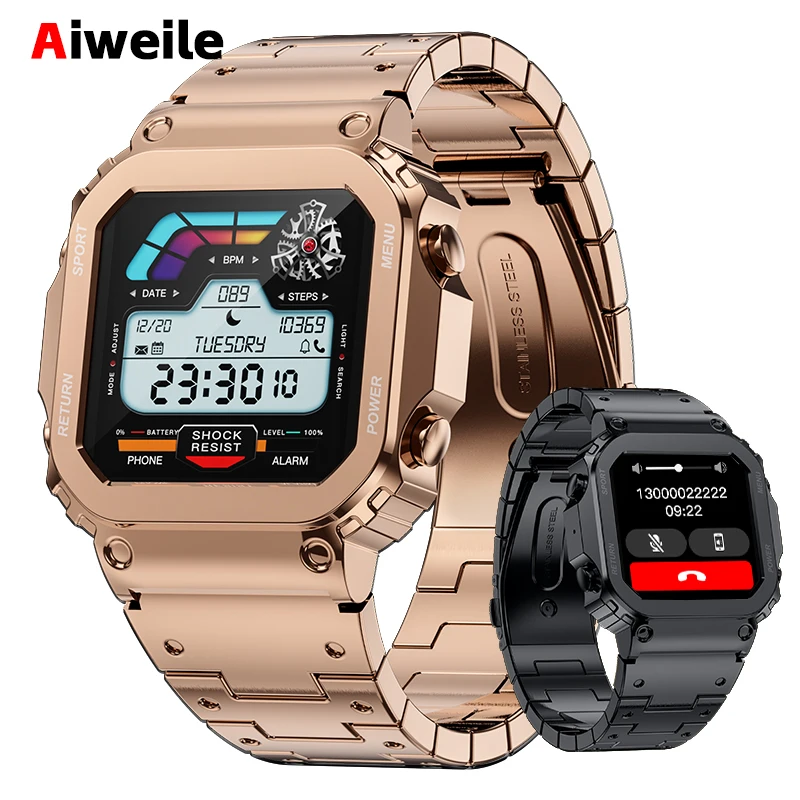 Aiweile AW39 Miltary Smart Watch High-end Men's Smartwatch for Android IOS Sports Modes Bluetooth Call Gift DIY Watch Face Ultra