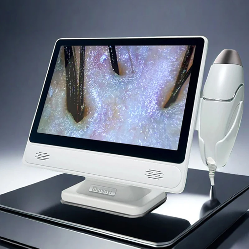 2025 HD Digitaler Hautanalysator, professioneller Kamera-Detektor für die Kopfhaut, Haarfollikelöl, Feuchtigkeitstestgerät, 10-Zoll-Hauttester