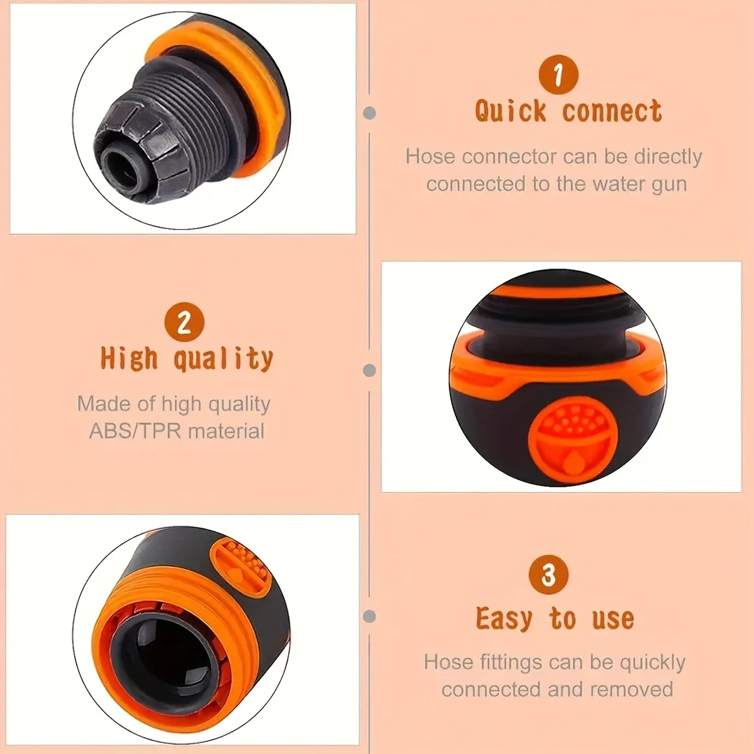 3/6-حزمة من وصلات الخرطوم القياسية BS مقاس 1/2 بوصة - توصيل أوروبي سريع مع غلاف مقوى لأدوات الحديقة/الحديقة #4