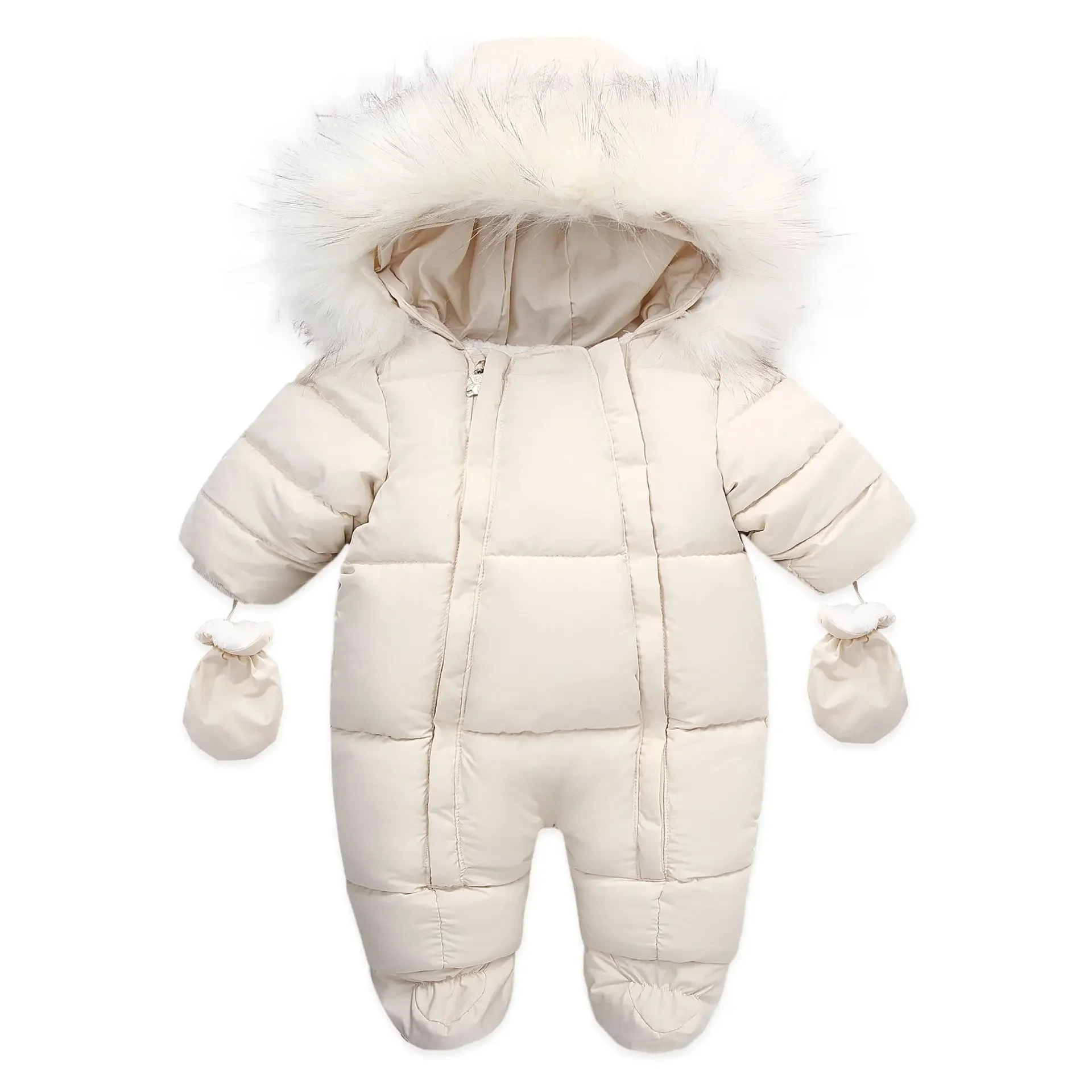 Infant Snowsuit Romper Hooded Outerwear Girls Coat&jacket Jumpsuit Jacket Baby Coat Warm Kid Boy Ski Bib Snow Pants Gloves Sets