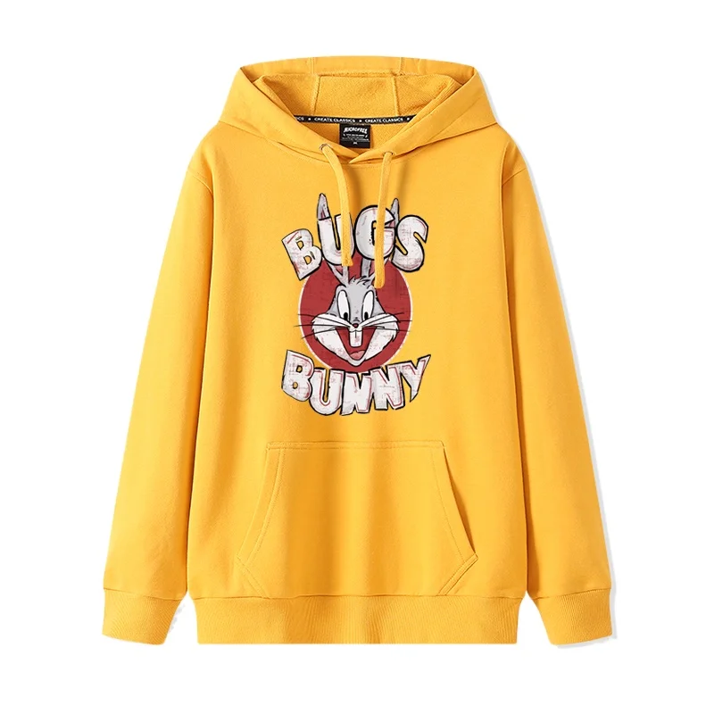 Maglione femminile americano retrò cartone animato Bugs Bunny maglione con cappuccio coppia femminile 2024 nuovo cappotto primaverile e autunnale