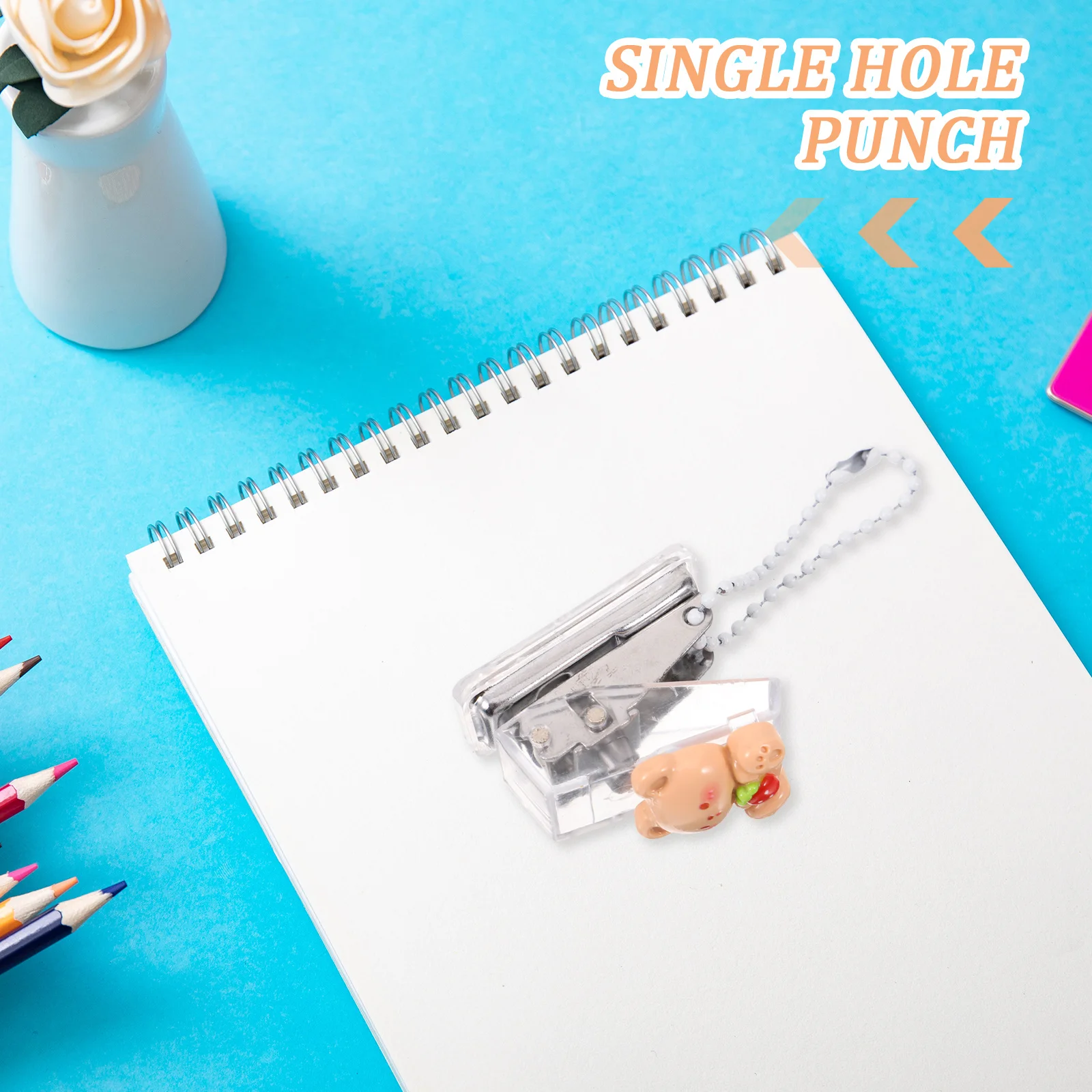 

Loose Leaf Hole Puncher Manual Single Hole Punch Durable Metal Plastic for Office Paper Sheet Punch Tool Circle Paper Cutter