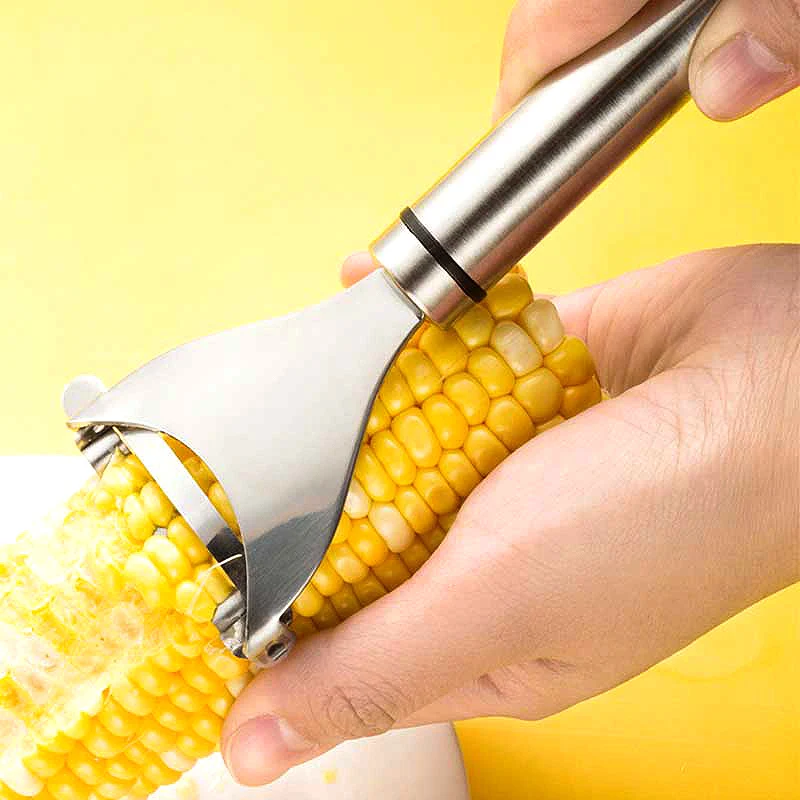 Stainless Steel Corn Stripper Cutter Corn Shaver Melon Fruit Planing Sheller Hook Handle Thresher Home Kitchen Corn Peeler Tools