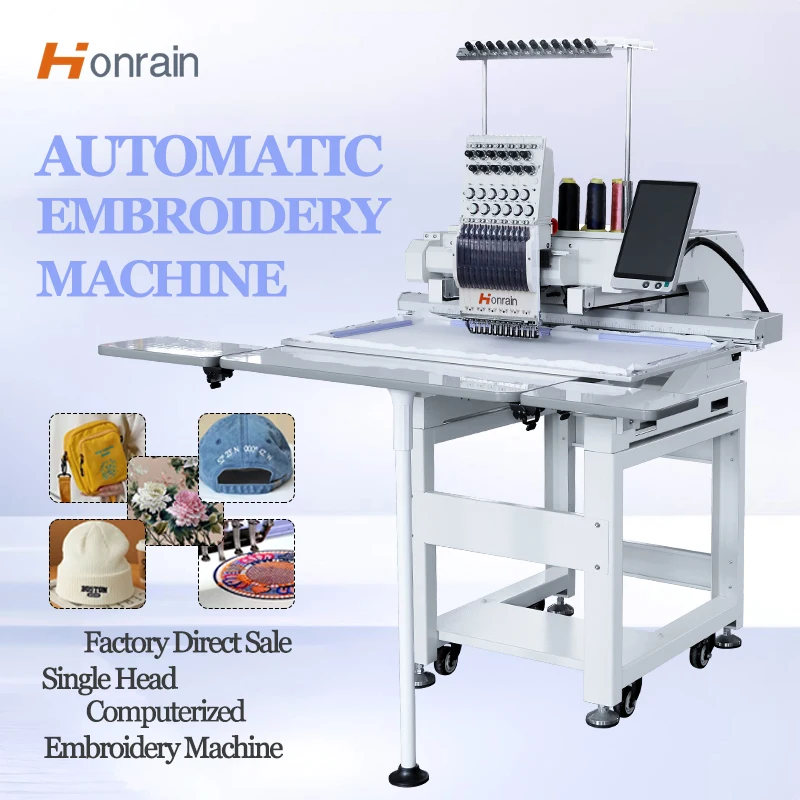 Industrial Single Head 1200 RPM Automatic Flat Embroidery Machine 10