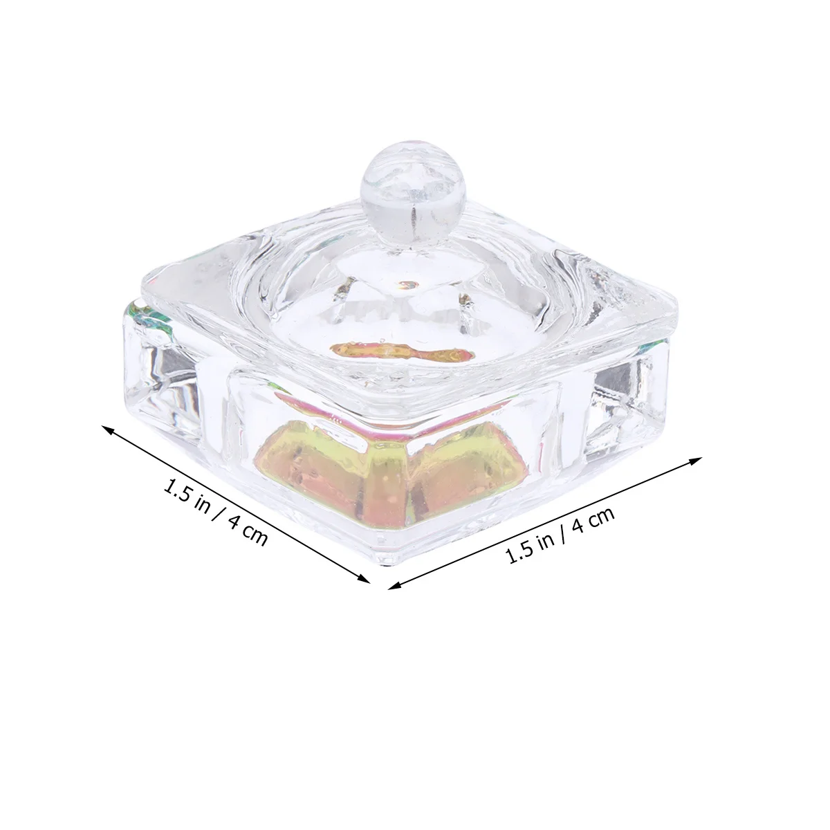 Taza de cristal para uñas, Mini contenedor pequeño de cristal octagonal para salón de uñas, mezcla de líquidos en polvo acrílico, 2 uds.