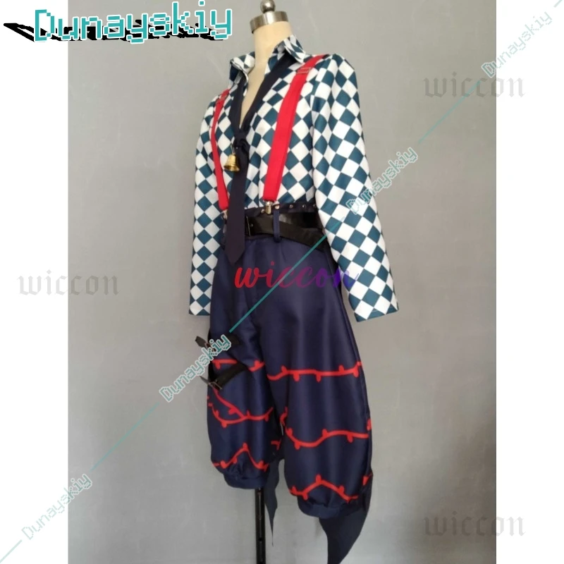 لعبة الشيطان بتلر لاتو باكا أزياء تنكرية لاتو زي مع جرس 1 متر شعر مستعار للهالوين كرنفال لعب الأدوار للرجال والنساء