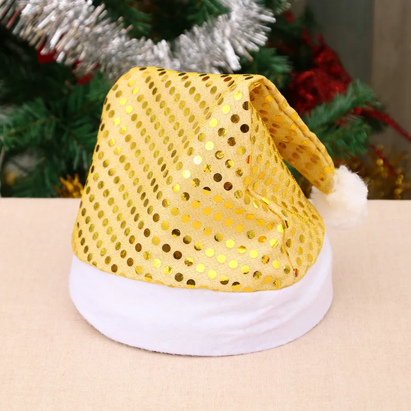 Christmas Hat Santa Hat Holiday for Adults Santa Claus Sequins Hats New Year\'s Gifts Home Merry Christmas Noel Navidad Party Sup