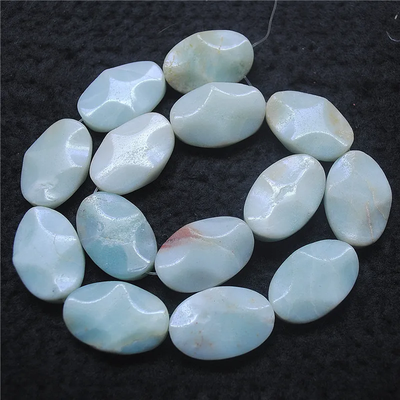 14 قطعة 20X30 مللي متر حجر امازونيتي الطبيعي فضفاض الخرز تويست شكل لتقوم بها بنفسك العثور على مجوهرات جيدة لارتداءك