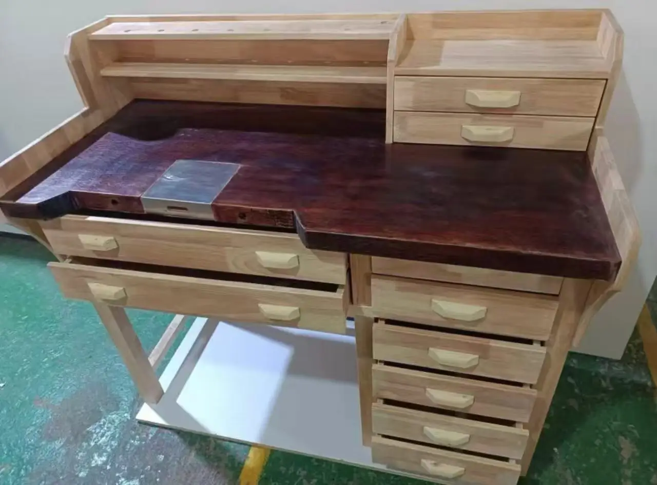 High Quality Solid Wood Multi-Functional Jewellers Wood Workbench for Tools & Equipment