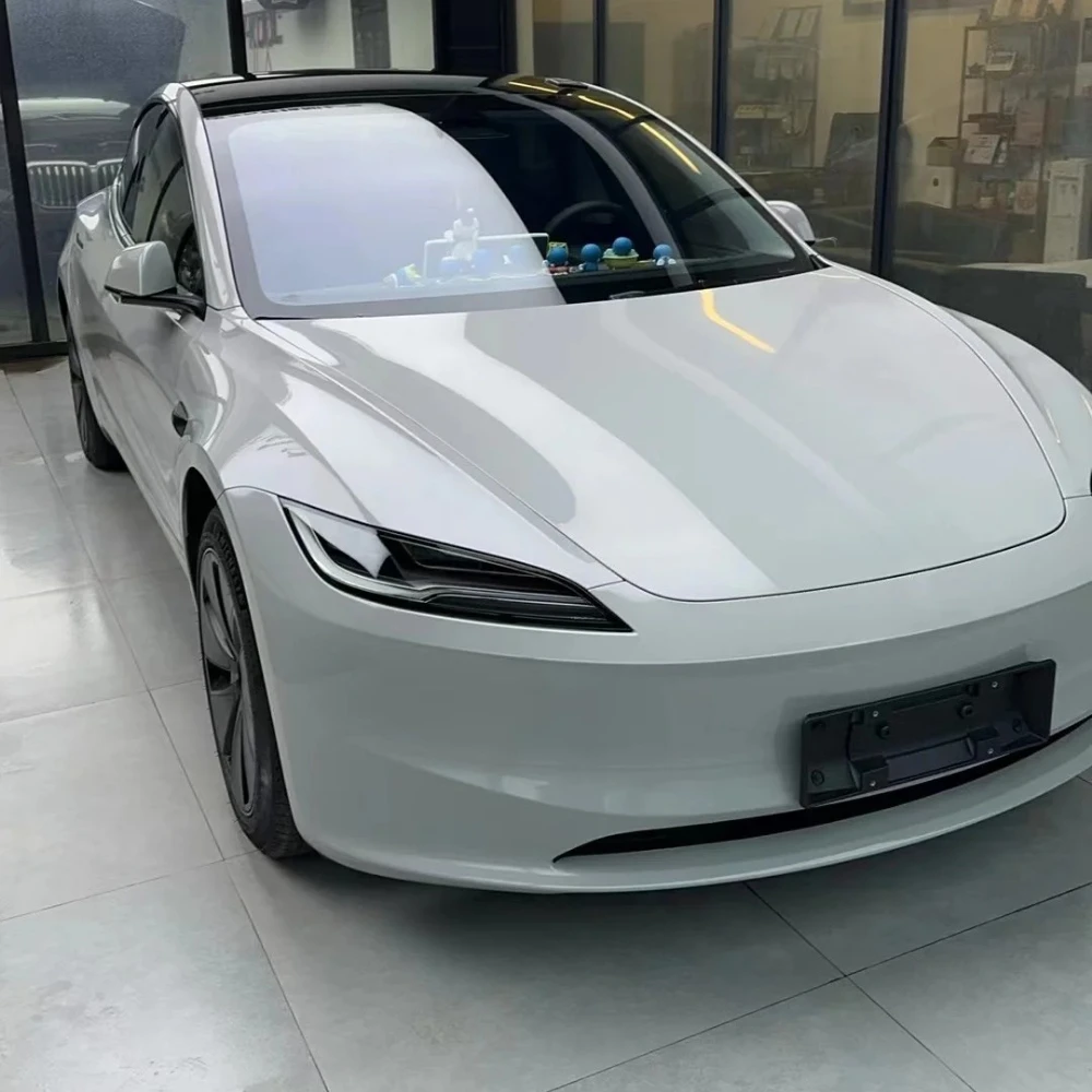 

For Tesla Model 3 Highland 2024 2025 Pre-cut PPF DIY Porsche Matte Grey Color Change Film PET Paint Protection Film Anti-Scratch