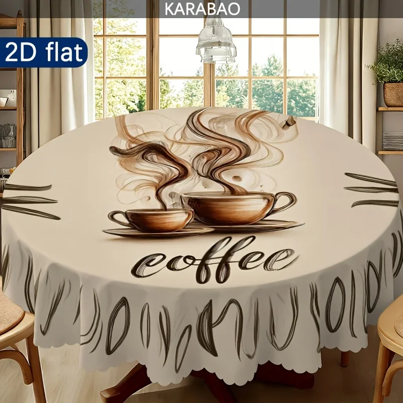The aroma of coffee fills the tablecloth, with elegant artistic design, perfectly enhancing your dining table.
