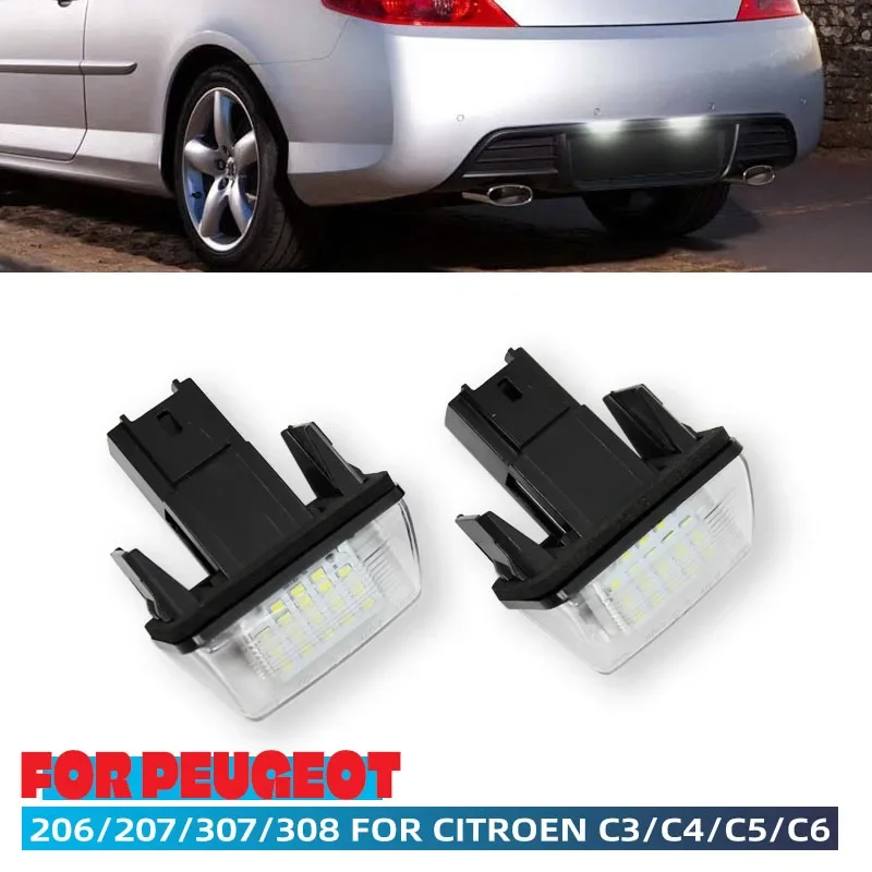 

LED Car License Number Plate Light For Citroen C3 C4 C5 BERLINGO Saxo Xsara Picasso for Peugeot Partner 206 207 306 307 308 5008