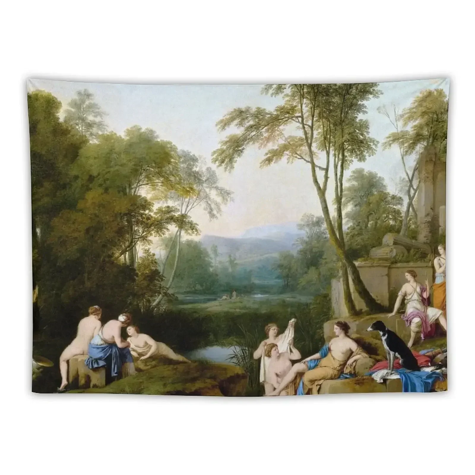 Laurent de La Hyre Diana and Her Nymphs in a Landscape Tapestry Home Decorations Wall Hanging Wall Tapestry