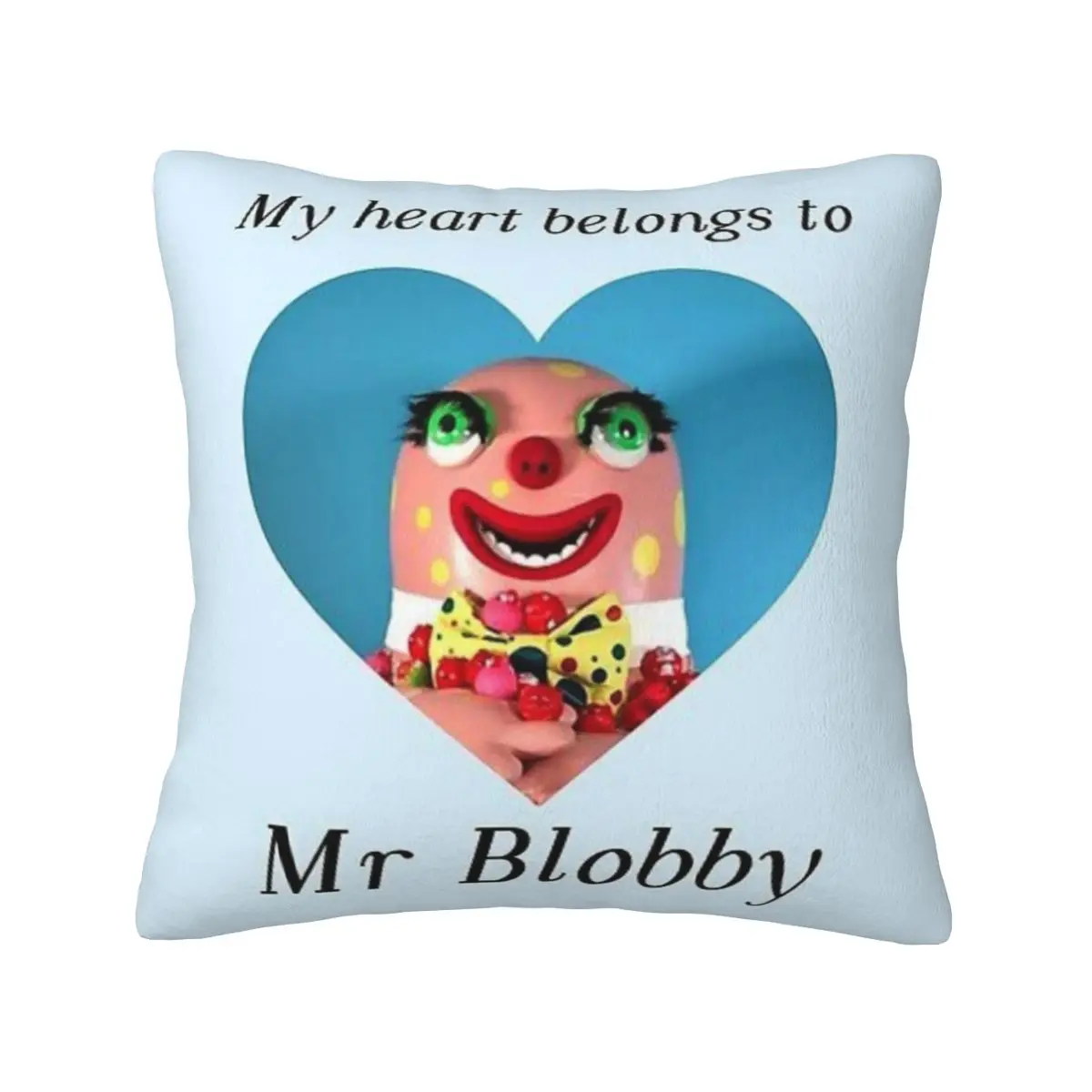 Luxury All-Season Velvet Pillow Covers My Heart Belongs To Mr Blobby Ultra-Soft and Durable Cushion Cases for a Modern Home