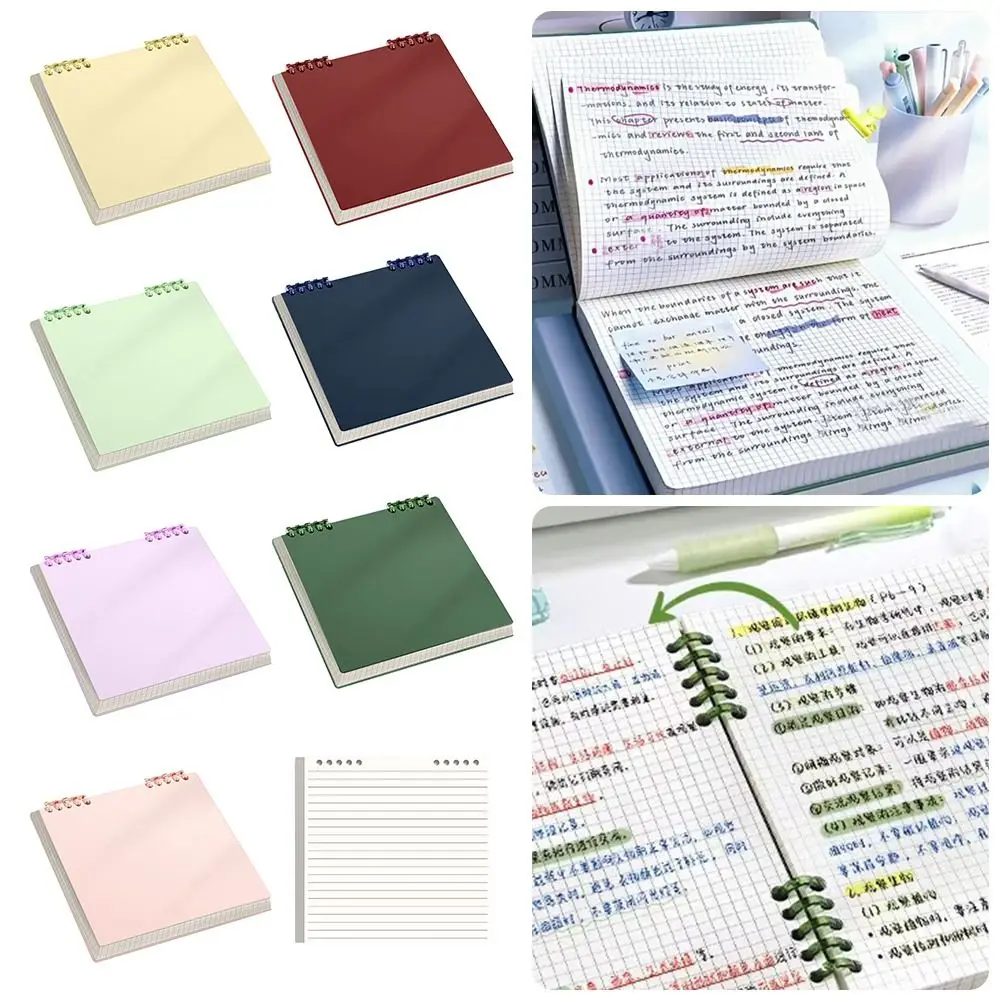 Multifunktionales 120-seitiges Loseblatt-Notizbuch, hochklappbar, abnehmbarer Notizblock, Raster, Innenseiten, farbiges Tagebuch, Buch für Studenten