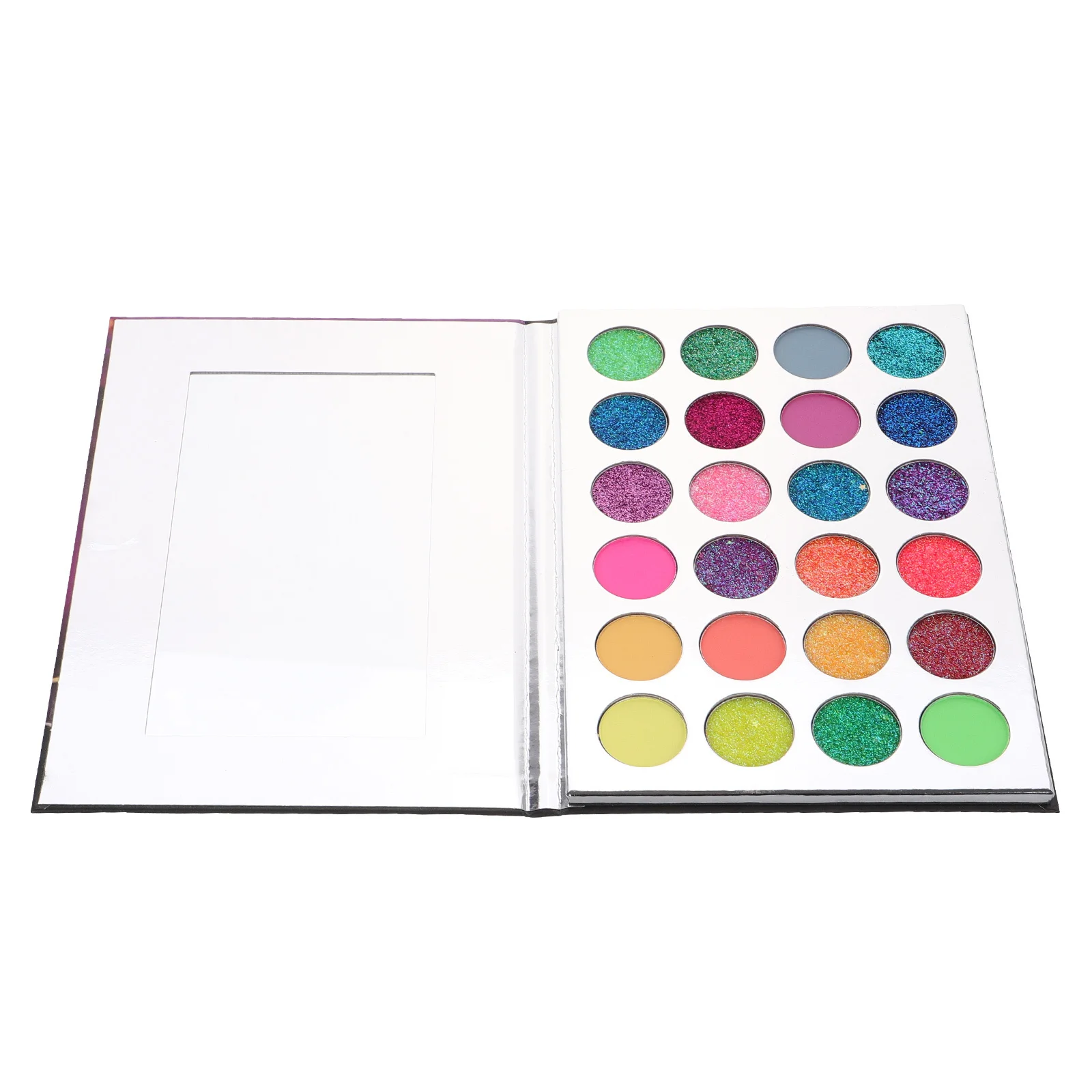 24 色の暗闇で光るアイシャドウ パレット 華やかなキラキラ光るハロウィーンの顔と目のペイント 女性向けの鮮やかな色合い