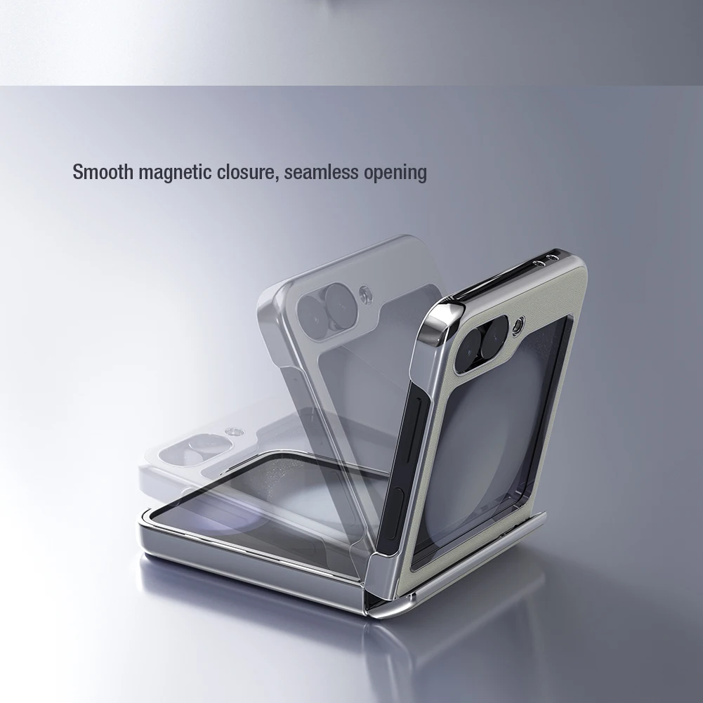 

For Samsung Galaxy Z Flip 7 FE / Z Flip 6 5G Nillkin Case Soft Touch Camshield Flip Leather PU Vegan With Stand Cover Protection