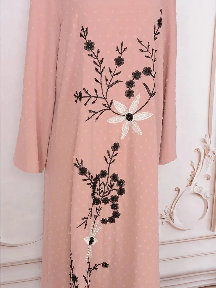 Eid Muslim Abaya for Women Embroidery Dresses Party Vestidos Ramadan Arab Long Robe Dubai Abayas Islam Kaftan Morocco Jalabiya