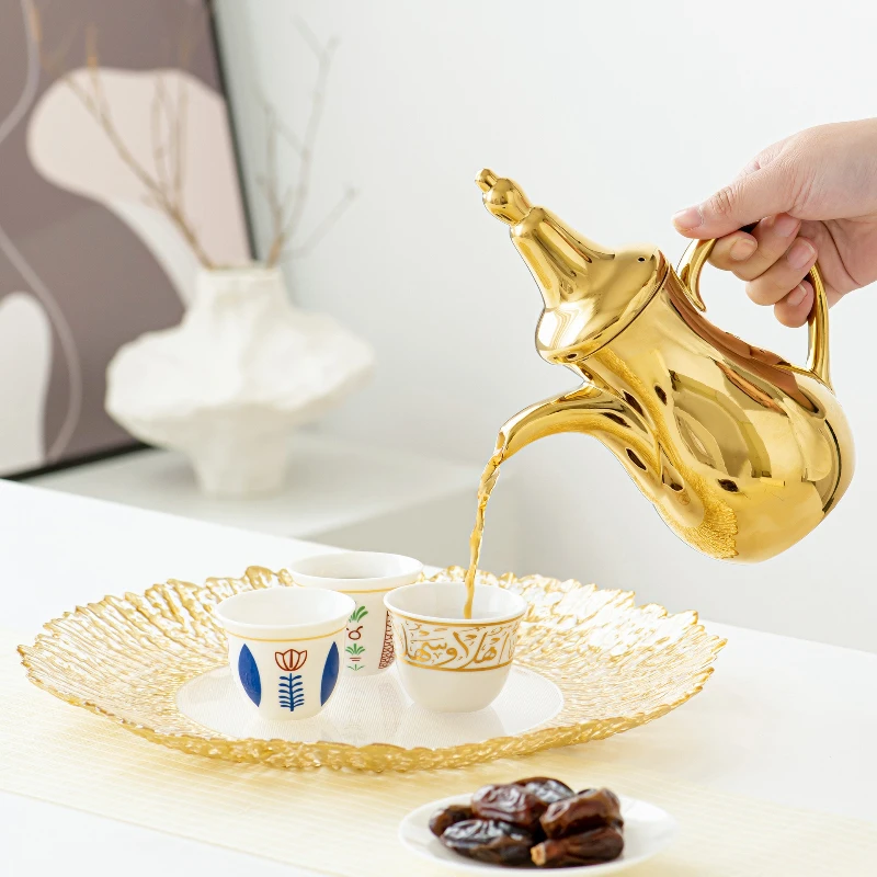 

Ближний Восток, хит продаж, гальванический светильник, роскошный элитный Dallah, аутентичный арабский керамический кофейник, набор чайников