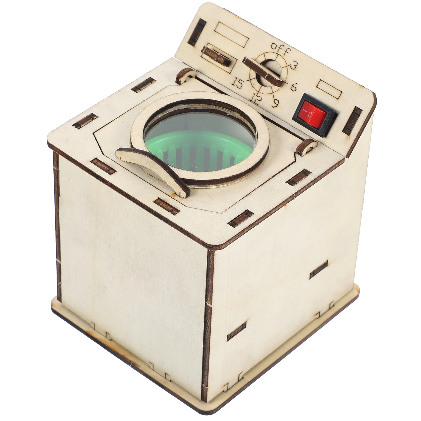 

1Set Washing Machine DIY Assembly Educational Science Kit Wooden Preschool Learning Playset Kids Science Experiment Projects