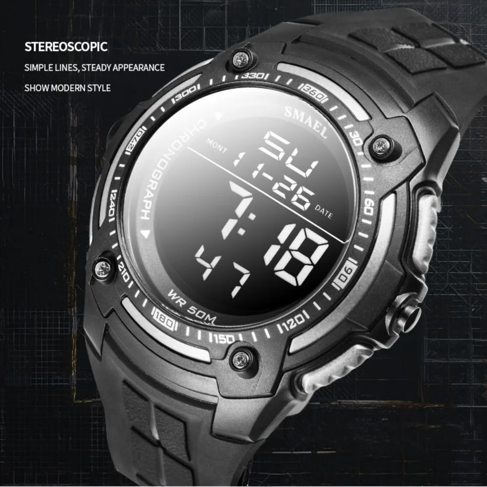 

2024 New Men Digital Watch Outdoor Sports Waterproof Multi-functional Fashion Men's Electronic Watches Relógio Digital Masculino