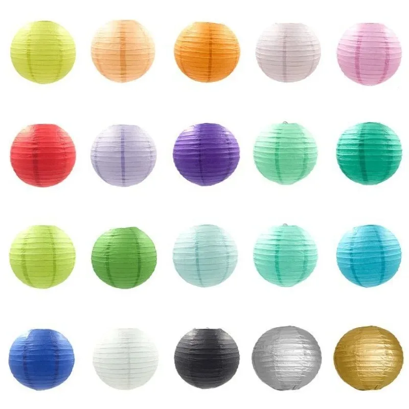 Hot Sale 1pc 20CM Chinese Paper Lantern Circular Paper Lantern Christmas Wedding Home Baby Shower Party Decoration 32 Colors