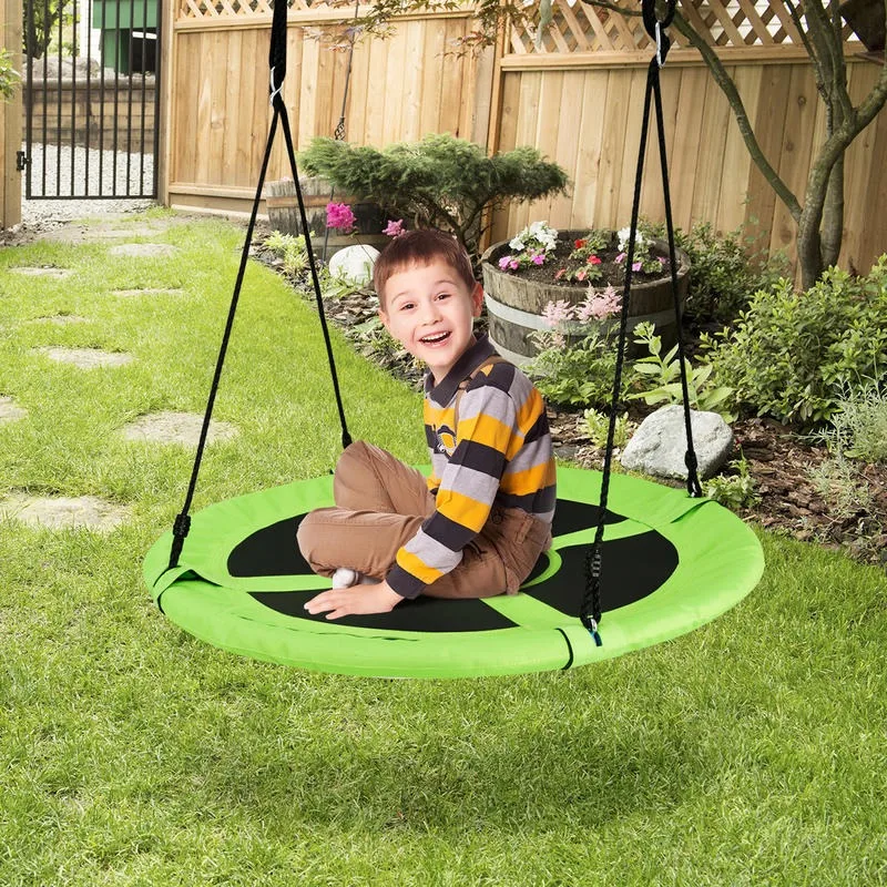 Columpio Redondo Ajustable y Plegable, Resistente, de Acero, para Jardín, con Capacidad para 150 kg, para Niños y Adultos