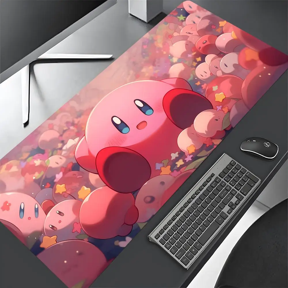 Cartoon Cute K-Kirbys Mouse Pad Gaming Mousepad Large 900x400mm Teclado Mecânico player MouseMat Gamer XXL Mause Carpet PC Desk