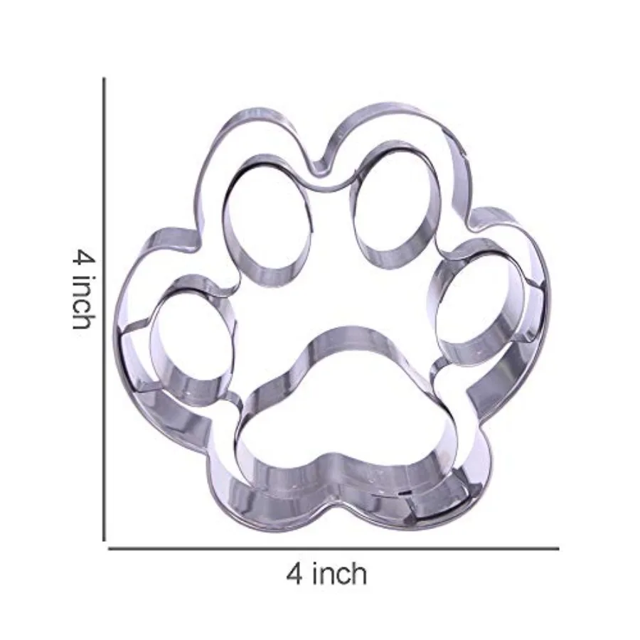 Large Dog Paw Ce Cutter 4" Stainless Steel