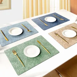 Leather Heat-resistant Dining Mat,Waterproof Washable Table Mat,Easy To Clean,Non Slip Dining Home,Gathering Mats 43*30cm