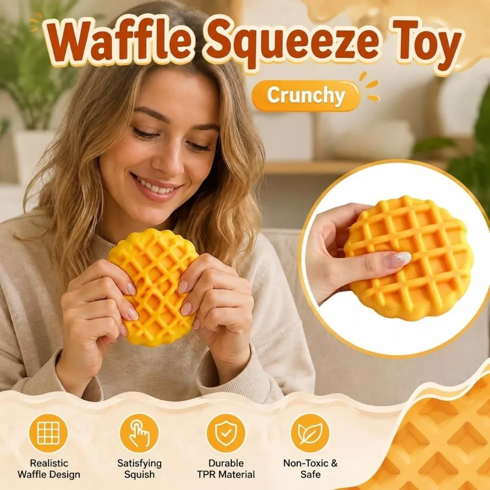 Crunchy Waffle Squeeze Toy Sound Effects Building Blocks Crackling Waffle Squishy Toy Hand Relax Kneading