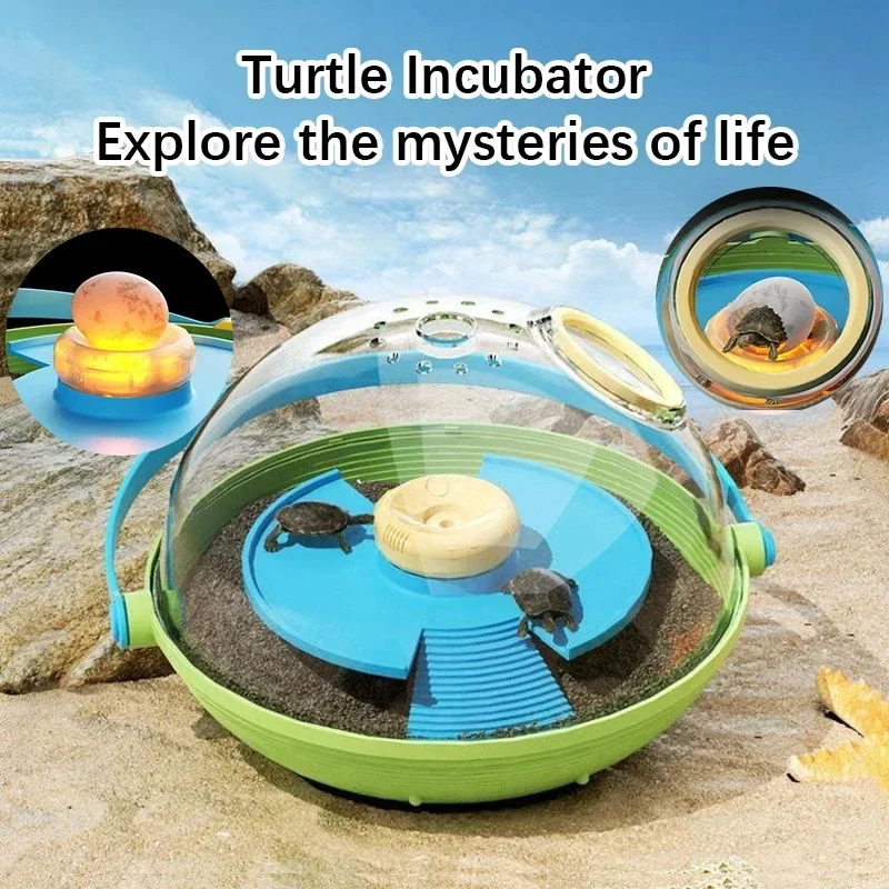 Turtle Breeding Box Portable Removable Turtles Incubator With Magnifying Glass Kids Outdoor Observation Turtle Breeding Supplies