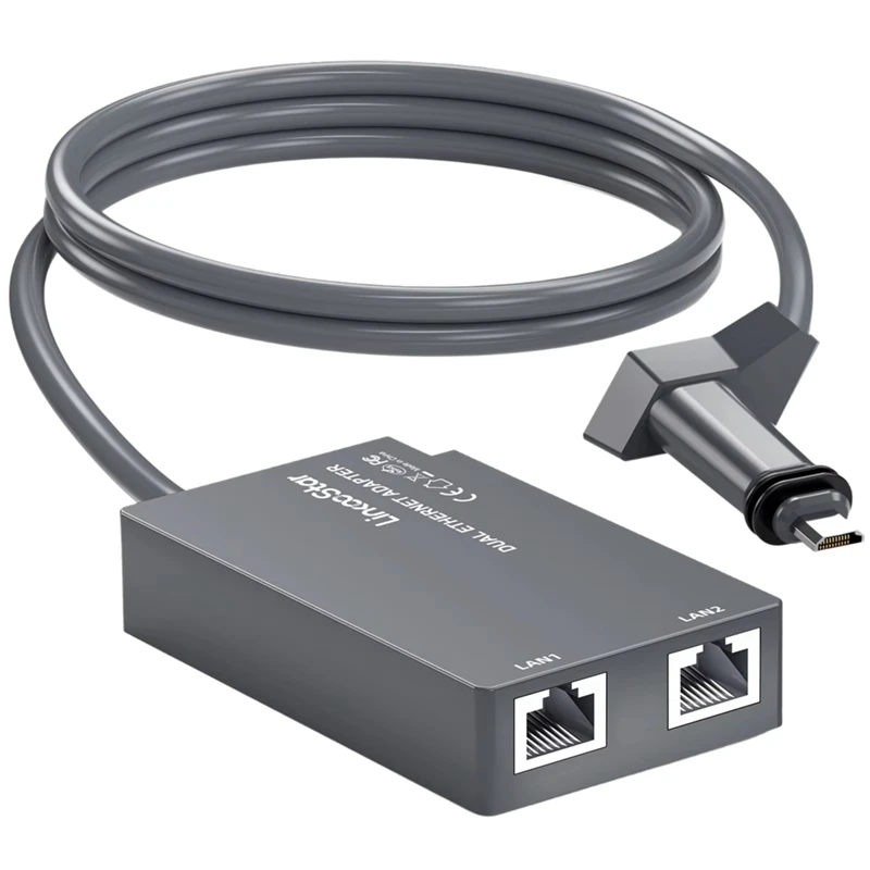 

For Starlink Gen 2 Ethernet Dual Port Adapter For Satellite GEN2 V2 Network Fiber Optic Jumper Converter Adapter Cable