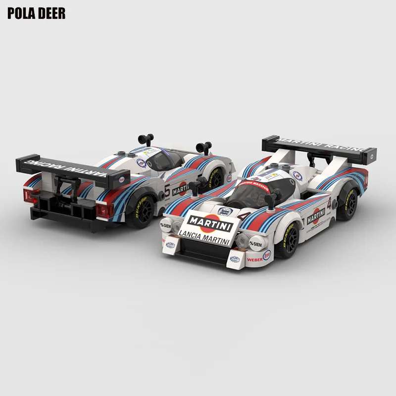 MOC Lancia LC2 Martini Rally Team Le Mans No. 6 Racing Building Block Model Small Particles Assembly Toy Puzzle Birthday Gift