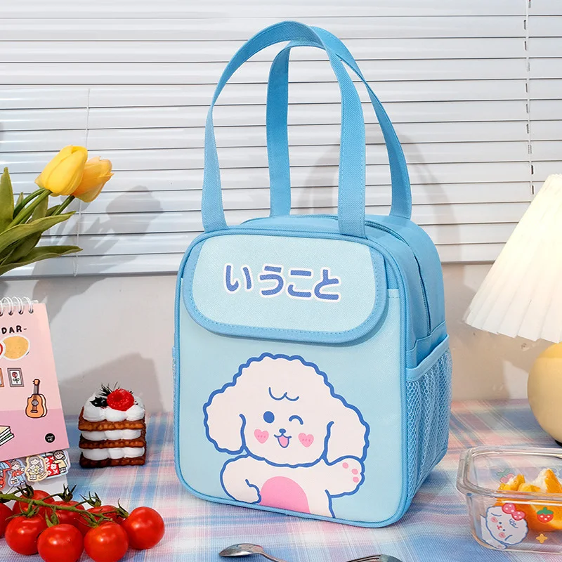 Kawaii Lunch Bag Women Cute Bear Picnic Travel Thermal Breakfast Box Girls School Child Convenient Lunch Box Tote Food Bags