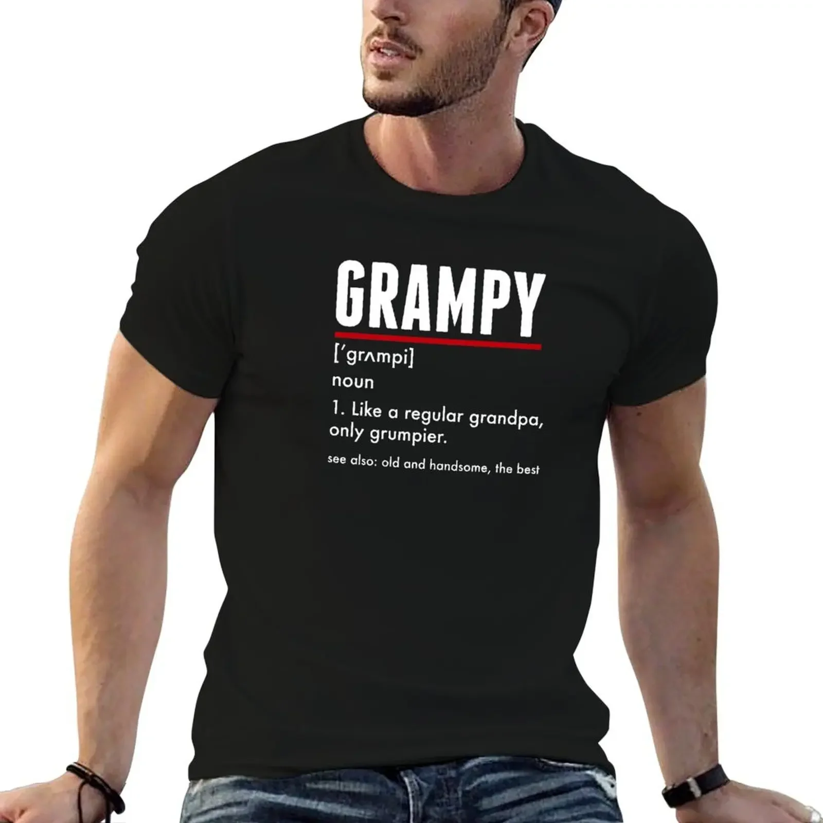 Grampy For Grumpy Grandfather Shirt Gift T-Shirt new edition blue archive designer shirts shirts graphic sweat shirts, men