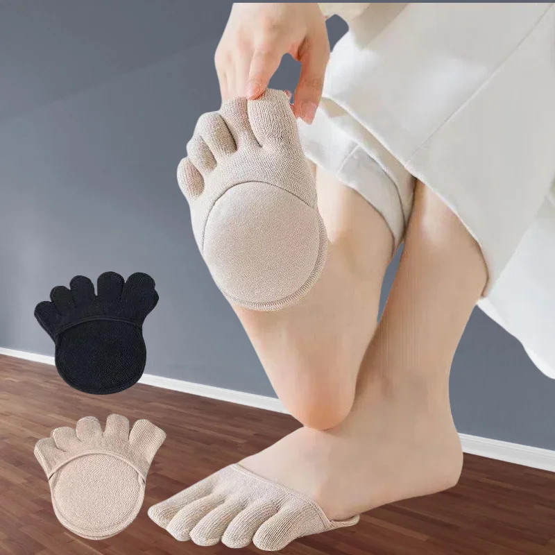 Forefoot Pad 5-Toes Sock Forefoot Pads For Women High Heel Soft Shoe Insole Half Socks Arch Support Pain Relieve Inserts Cushion