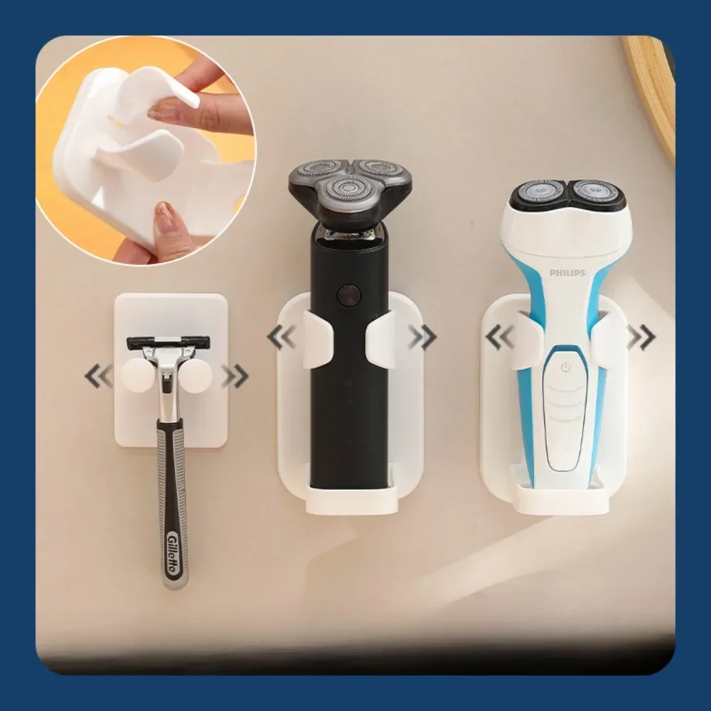 1 pçs rack de armazenamento de navalha branca suporte de navalha elétrica não-perfuração clipe de mola rack de armazenamento forte carga-rolamento anti-queda