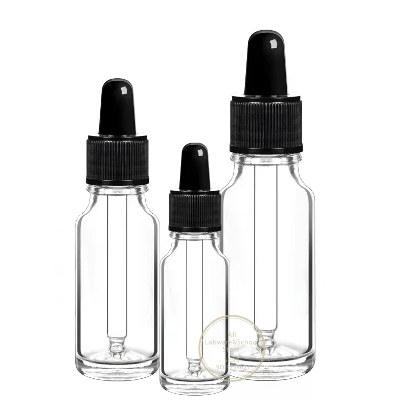 10pcs/lot 5ml To 100ml Lab Brown/Clear Glass Dropper Bottle, Cosmetic Essence Dropper Bottle