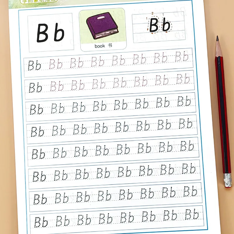 Preschool Children Practice Calligraphy, Beginners' Stroke Order, Number Drawing, Red Paper Drawing, Red Book