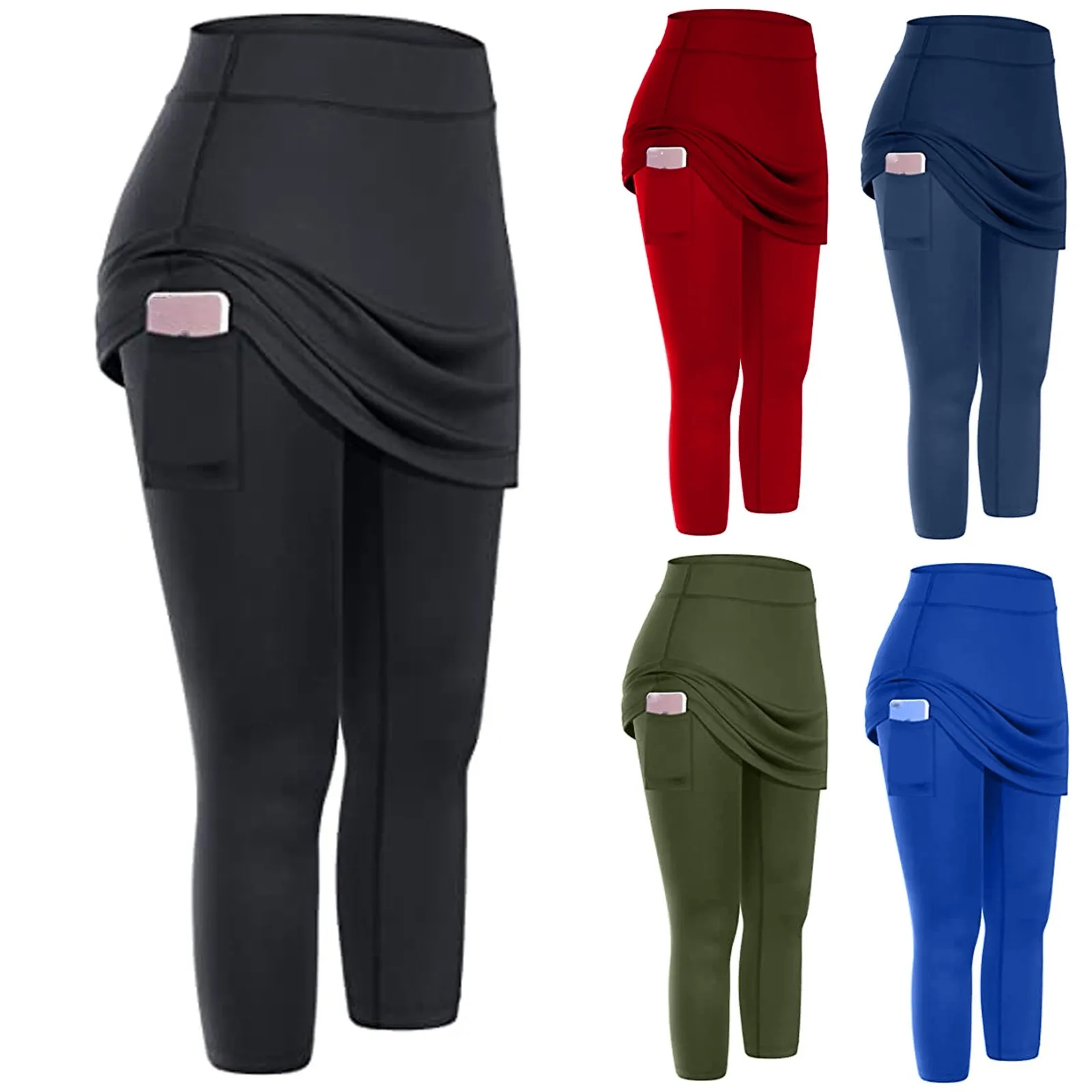 Solid Color Elastic High Waist Casual Breathable Sweat Sport Shorts Pants For Female Fashion Yoga Outdoor Jogger Pocket Trousers