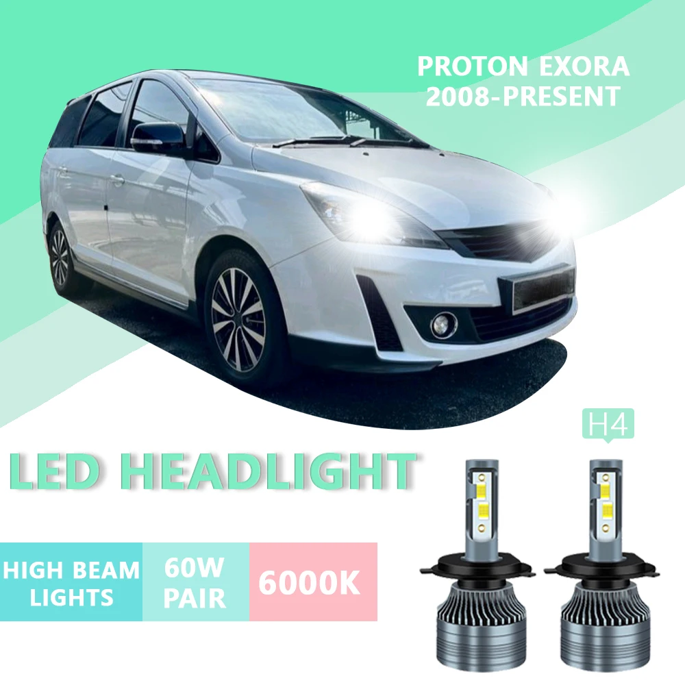 

2PCS FOR Proton Exora 2008-present 6000k H4 Super Bright Hi/Lo Beam Headlamp Lampu LED Headlight Bulb White Light