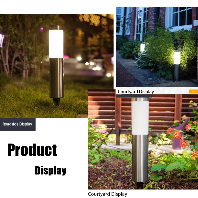 Solar Outdoor Garden Lights Cylindrical LED lights Long Tube Lights Garden Lights Waterproof Plug-in Lights