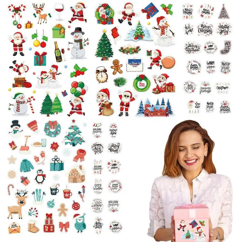 

Christmas Water Bottle Stickers Skateboard Stickers 100PCS Christmas PVC Stickers For Water Bottles Scrapbooking Crafts Funny