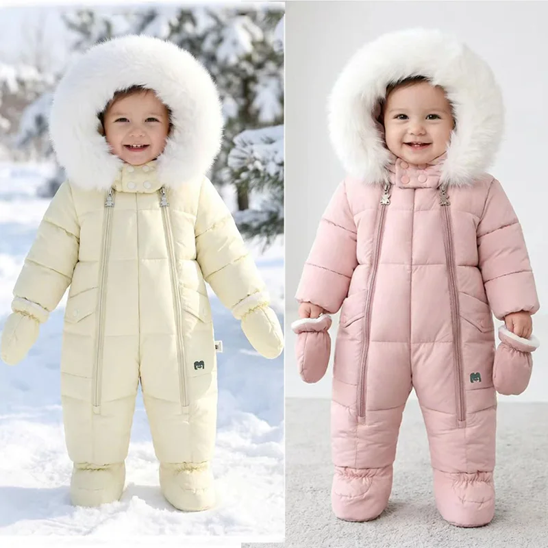 Newborn Baby Winter Jumpsuit Warm Baby Ski Suit New Fashion Children Clothing Windproof Kids Girls Snowsuit Thicken Boy Overalls