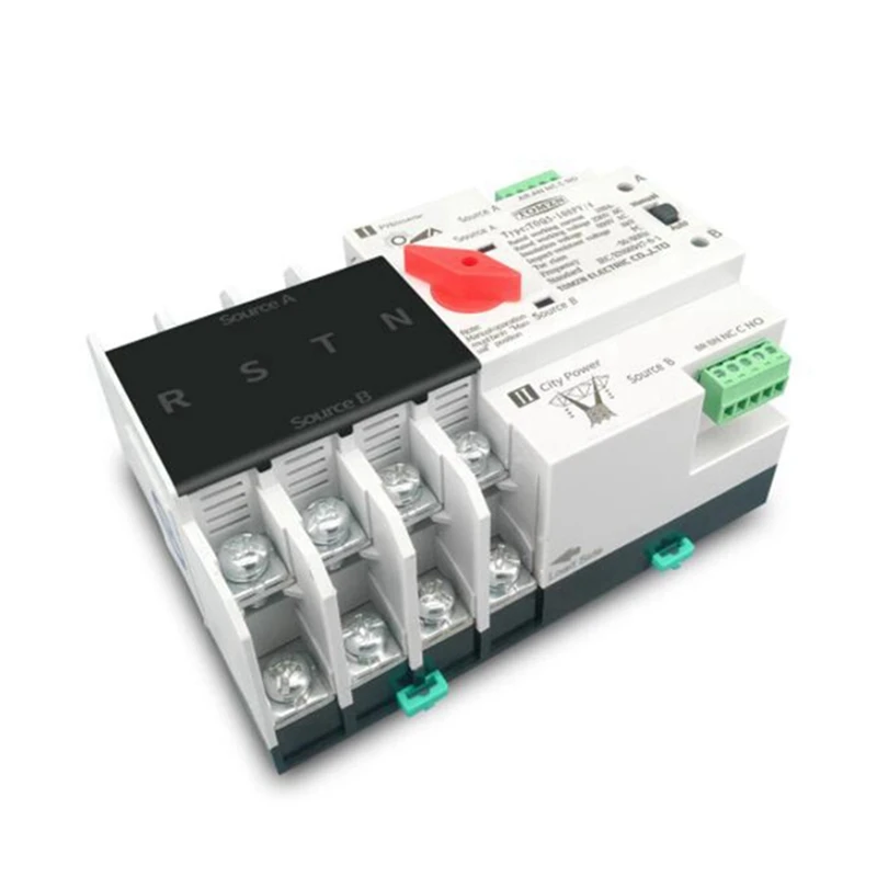 

2X Din Rail 4P ATS Dual Power Automatic Transfer Switch Electrical Selector Switches Uninterrupted Power 63A