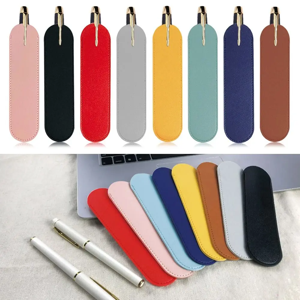 

1PC Pencil Case Holder For One Pen PU Leather Pencilcase Writing Materials Stationery Storage Bag Office School Supplies Gift