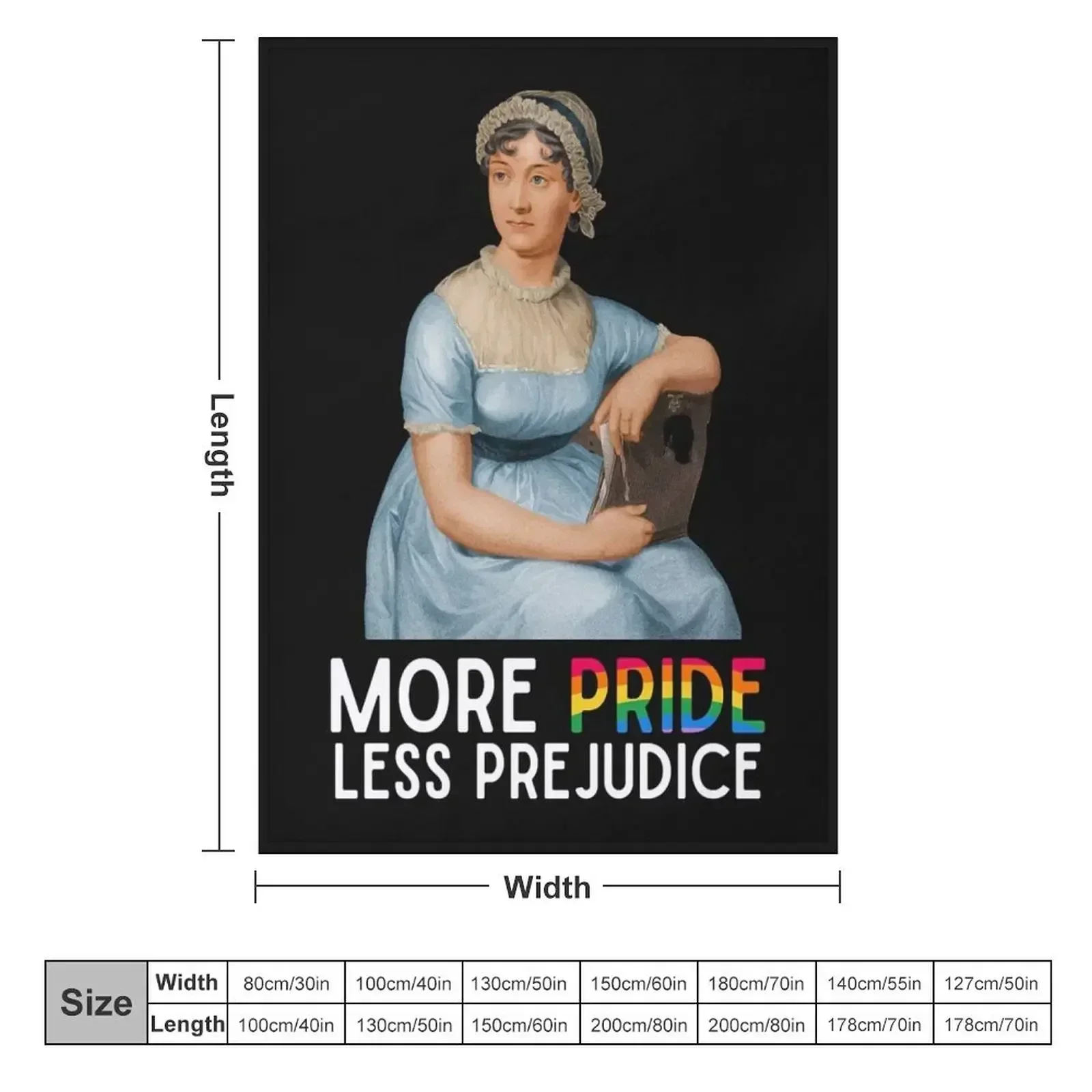 More Pride Less Prejudice Jane Austen Throw Blanket Kid'S Picnic Thins Blankets