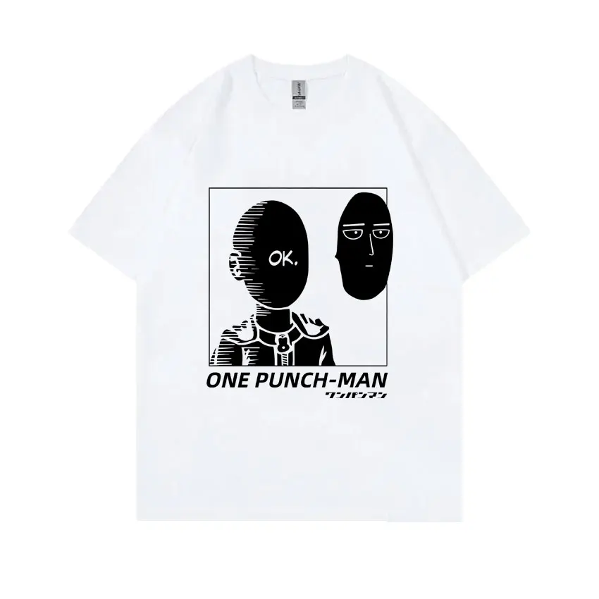 Kaos Grafis Anime One Punch Man Saitama Egg Kaos Lucu Pria Wanita Kasual Oversized Streetwear Kaos Kartun Manga Pria