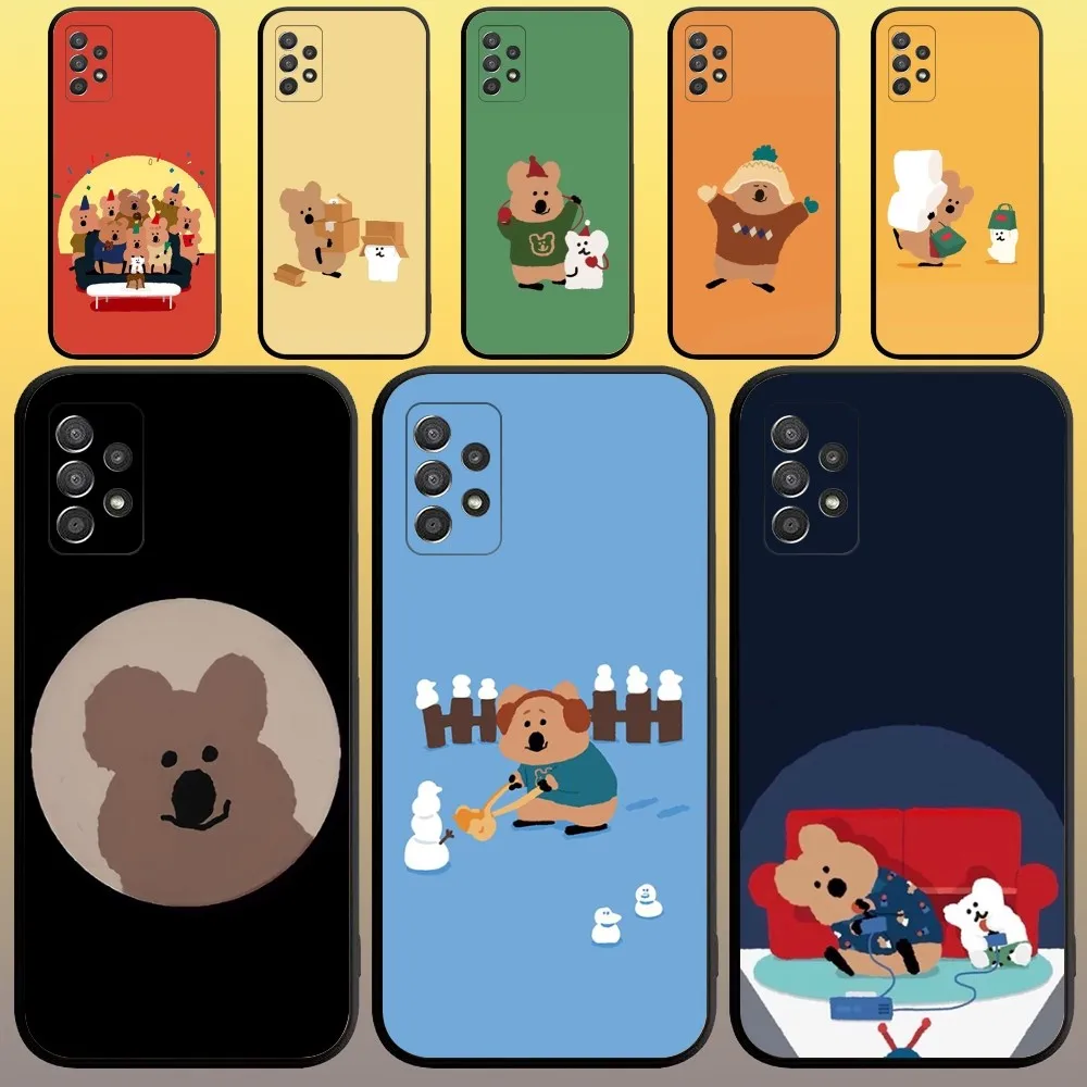 Fashion Korean Koala Dinotaeng Phone Case for SamsungA 91,80,73,72,71,70,53,52,51,42,41,40,32,31,22,21,20,13 S Soft Black Case